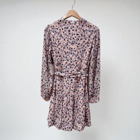 NWT Greylin Kai Tie Waist Relaxed Fit Bubble Hem Mini Dress Pink Dot - Picture 7 of 14